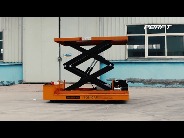 scissor hydraulic lifting rail transfer cart